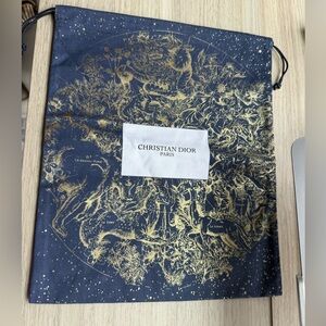Christian Dior Navy and Gold Limited Edition Constellation Drawstring Dust Bag